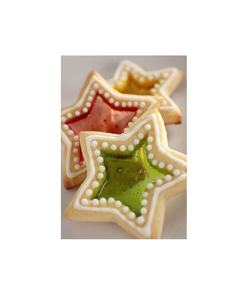 Set 2pz Glass Cookies Fiocco Neve