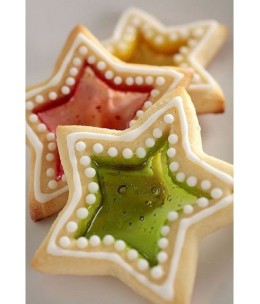 Set 2pz Glass Cookies Fiocco Neve