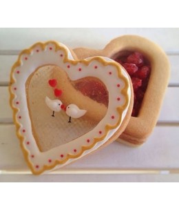 Set 2pz Glass Cookies Cuore