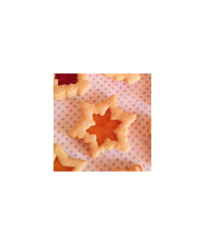 Set 2pz Glass Cookies Fiocco Neve