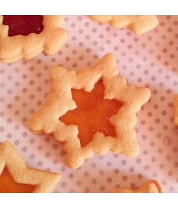Set 2pz Glass Cookies Fiocco Neve
