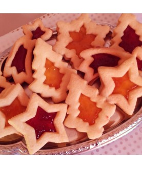 Set 2pz Glass Cookies Albero